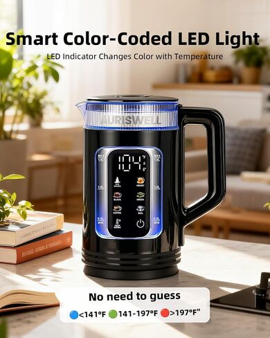 Electric Tea Kettle with Temperature Control, 1.5L Glass smart Water Boiler for Tea, Coffee & Boil, Automatic Shut Off, 12h Keep Warm & One-Touch 6 Presets in Saudi Arabia