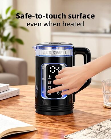 Electric Tea Kettle with Temperature Control, 1.5L Glass smart Water Boiler for Tea, Coffee & Boil, Automatic Shut Off, 12h Keep Warm & One-Touch 6 Presets in Saudi Arabia
