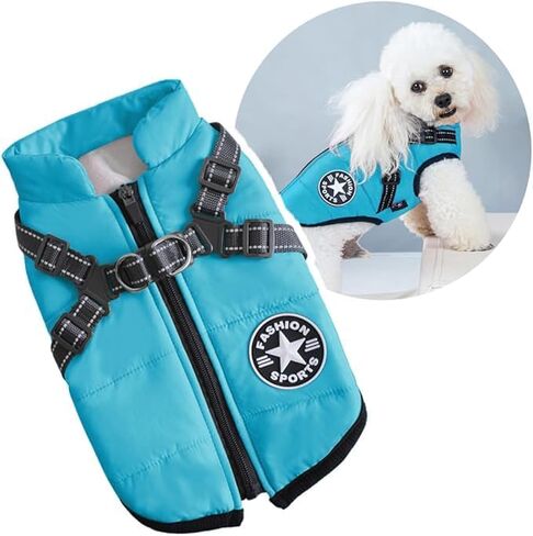 Dog Vest Cotton Coat cat Small Dog Medium Clothes Walks Light Weight Detachable Easy Fall Winter Cold Protection Jacket Warm pet Clothes（Purple-Medium in Saudi Arabia