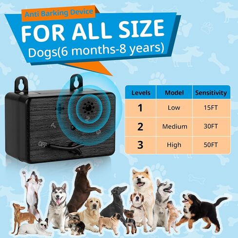 Anti Barking Device for Dogs, Sonic Bark Deterrents, 50 FT Ultrasonic Dog Barking Control Device, 4 Modes Bark Box for Small Medium and Large Dogs in Saudi Arabia