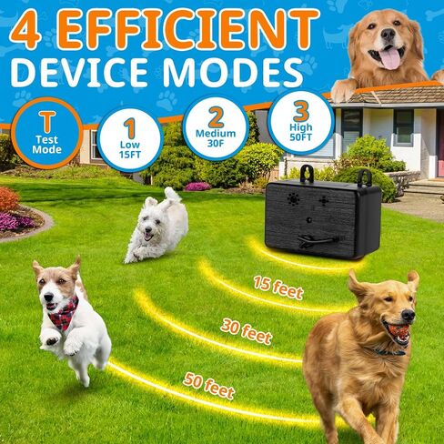 Anti Barking Device for Dogs, Sonic Bark Deterrents, 50 FT Ultrasonic Dog Barking Control Device, 4 Modes Bark Box for Small Medium and Large Dogs in Saudi Arabia