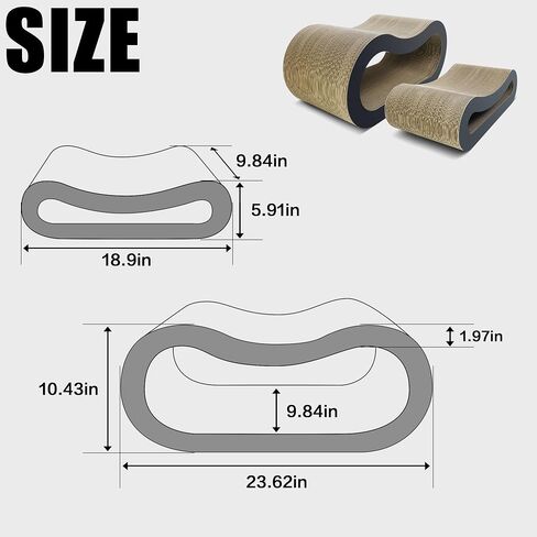 TTCAT Cat Scratch Pads,2 in 1 Corrugated Cardboard Cat Scratcher Lounge for Indoor Cats,Durable Cat Scratching Board Reversible for Furniture Protection. in Saudi Arabia
