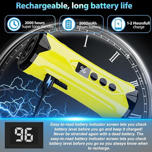 Dog Bark Deterrent Devices, Ultrasonic Anti Barking Device for Dogs, Ultrasonic 50Ft Dog Training Tool with Flashlight Rechargeable Bark Control Safe for Dogs & Human Portable Indoor Outdoor（Yellow） in Saudi Arabia