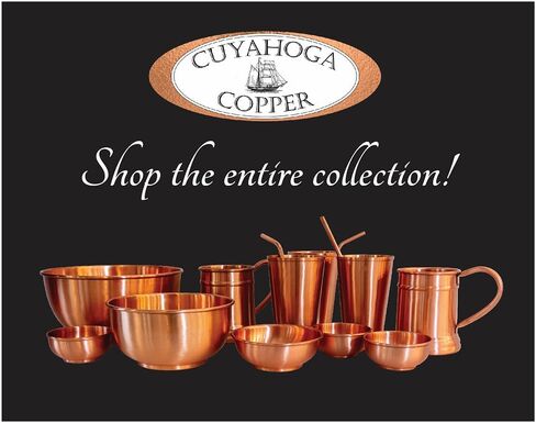 وعاء الحيوانات الأليفة من النحاس النقي من Cuyahoga Copper - طبق ممتاز لطعام ومياه الكلاب والقطط - تصميم متين وسهل التنظيف وأنيق - مثالي للحيوانات الأليفة الصحية! in Kuwait