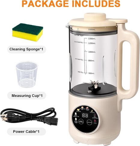 50oz Nut Milk Maker, 10-in-1 Automatic Nut Milk Machine with 20 Blades, Almond Milk Maker for Plant Based Milks Homemade Oat, Soy Milk Machine with Delay Start, Keep Warm, Auto Clean in Saudi Arabia