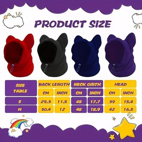 Dog Warm Hat Winter Pet Hat Costume Cold Weather Warm Caps Dog Ears Cover for Medium to Large Dog Cat （Purple L） in Saudi Arabia