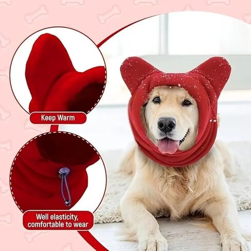 Dog Warm Hat Winter Pet Hat Costume Cold Weather Warm Caps Dog Ears Cover for Medium to Large Dog Cat （Purple L） in Saudi Arabia
