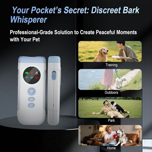 Dog Bark Deterrent Devices, 2X Ultrasonic Anti Barking Device for Dogs, Color Display & 50ft Range, Pet Gentle Anti Barking Device, Portable Safe & Effective Alternative to Bark Collars (Blue) in Saudi Arabia