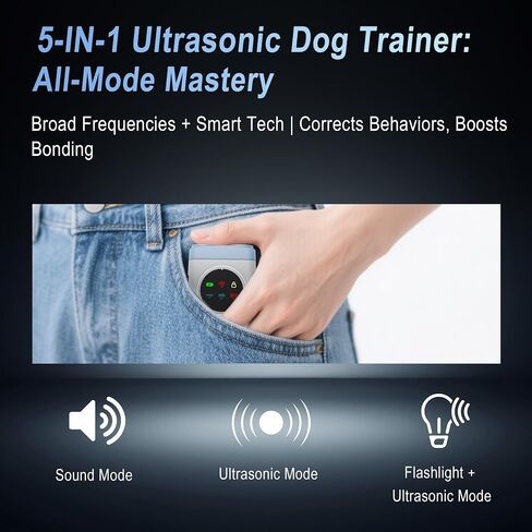 Dog Bark Deterrent Devices, 2X Ultrasonic Anti Barking Device for Dogs, Color Display & 50ft Range, Pet Gentle Anti Barking Device, Portable Safe & Effective Alternative to Bark Collars (Blue) in Saudi Arabia