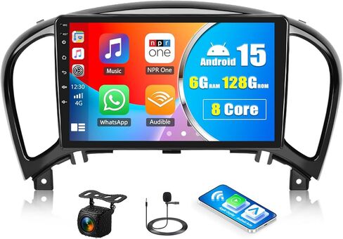 [2 + 32 جيجابايت] ستيريو سيارة Android 11 لسيارة Nissan Juke 2011-2016، شاشة لمس 9 بوصة راديو السيارة Android وحدة الرأس مع وصلة مرآة GPS للملاحة WiFi Bluetooth FM/RDS راديو SWC مزدوج USB/AUX-in+كاميرا احتياطية in Kuwait
