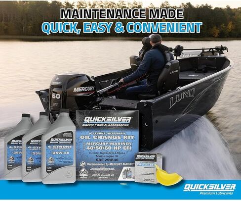 مجموعة تغيير الزيت Quicksilver 25W-40 للوحات الخارجية ذات 4 أشواط 75 حصان و90 حصان و115 حصان ميركوري 1.7 لتر in Saudi Arabia