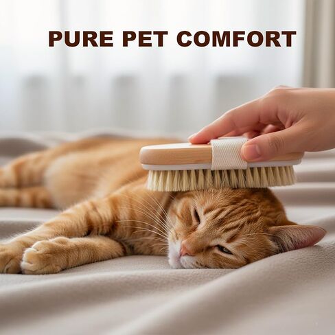 Dog Cat Brush for Short Hair Pet, TWPER Soft Boar Bristle Pet Palm Grooming Brush Gentle Hair Removal Massage in Saudi Arabia