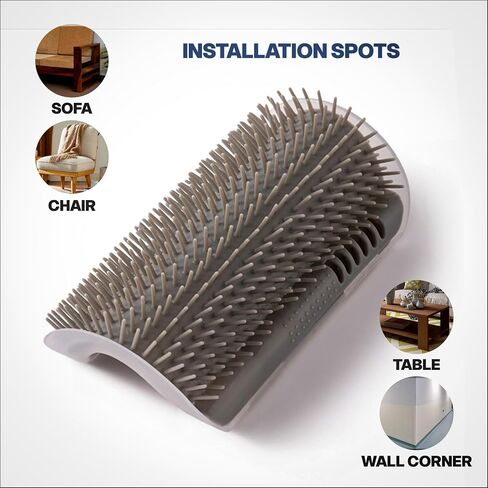 Extended 6.1 Inch Cat Self Groomer – 2 Pack Corner Wall Brushes with Catnip, Adhesive & Screws, Cat Face Massager Comb for Indoor Cats, Wall Mounted Grooming Station, Durable & Easy to Clean in Saudi Arabia