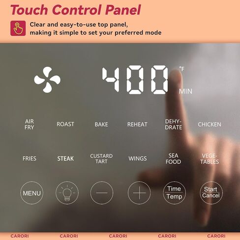 مقلاة هوائية 6QT مع نافذة عرض، 12 إعدادًا مسبقًا للطهي، 1700 واط طهي سريع ومتساوي، بحد أقصى 400 درجة فهرنهايت، خبز، تحميص، إعادة تسخين وتجفيف، سلة كبيرة غير لاصقة، آمنة للاستخدام في غسالة الأطباق in Kuwait