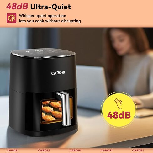 مقلاة هوائية 6QT مع نافذة عرض، 12 إعدادًا مسبقًا للطهي، 1700 واط طهي سريع ومتساوي، بحد أقصى 400 درجة فهرنهايت، خبز، تحميص، إعادة تسخين وتجفيف، سلة كبيرة غير لاصقة، آمنة للاستخدام في غسالة الأطباق in Kuwait