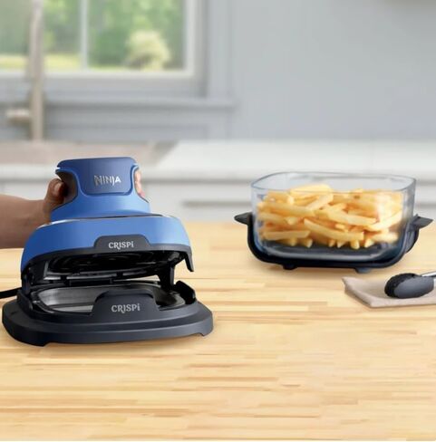 Ninja FN103CO Crispi 5 في 1 نظام طهي زجاجي محمول للقلي بالهواء، حاويات 2.5 لتر، 4 لتر و6 لتر للطهي العائلي، إعادة التسخين، مفضلات الحفلات. in Kuwait