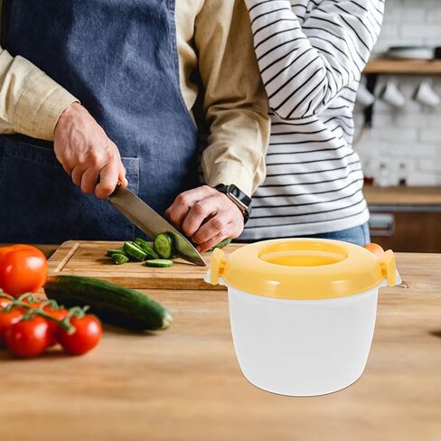 مجموعة واحدة من وعاء طهي الأرز بالميكروويف من بريتيزوم، حاوية طعام متعددة الوظائف للتبخير للمكتب المنزلي والسكن، تصميم خفيف الوزن ومريح مع ملعقة in Kuwait