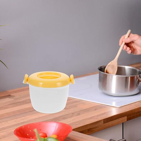 مجموعة واحدة من وعاء طهي الأرز بالميكروويف من بريتيزوم، حاوية طعام متعددة الوظائف للتبخير للمكتب المنزلي والسكن، تصميم خفيف الوزن ومريح مع ملعقة in Kuwait