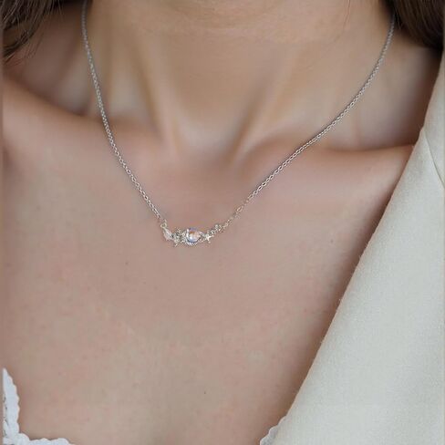 Buyongwant Irregular Necklace Star Pendant Zircon Moonlight Stone Fashion Collar Chain Design Spicy Girl Women in Saudi Arabia