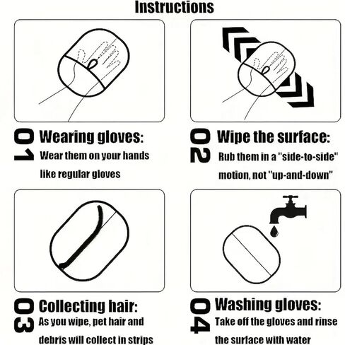 Pet Hair Remover Grooming Glove | Gentle De-Shedding & Massage Glove for Dogs & Cats | Efficient Pet Hair Remover for Furniture, Clothes & Car in Kuwait