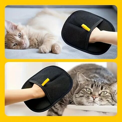 Pet Hair Remover Grooming Glove | Gentle De-Shedding & Massage Glove for Dogs & Cats | Efficient Pet Hair Remover for Furniture, Clothes & Car in Kuwait
