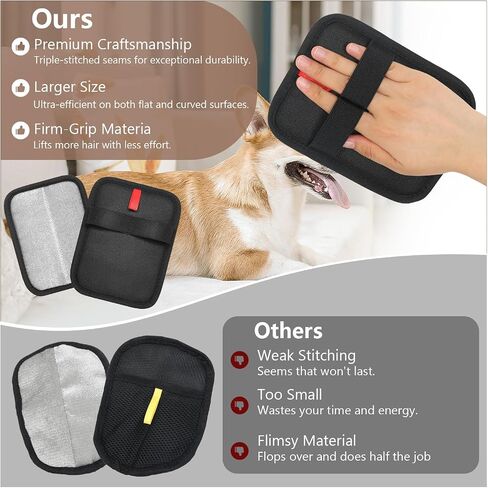 Pet Hair Removal Gloves - Gentle Deshedding Brush for Dogs & Cats, Efficient Fur & Hair Removal, Perfect for Home & Outdoor Use, Comfortable, Easy to Clean & Durable in Saudi Arabia