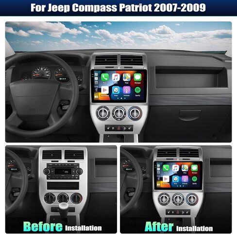 [2+32G] Android 11 Car Stereo for Jeep Compass Patriot 2007-2010 with Apple Carplay&Android Auto,10.1 Inch Touch Screen Car Radio with GPS WiFi Bluetooth FM/RDS Radio Dual USB/AUX-in+Backup Camera in Saudi Arabia