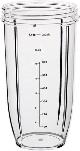 كوب بديل ووندر ستار 32oz لـ NutriBullet 600W و900W | وعاء خلاط متوافق (عبوة من 2) | بولي كربونات خالية من مادة BPA، 4 خطوط للإمساك، تصميم متين ومضاد للتسرب in Kuwait