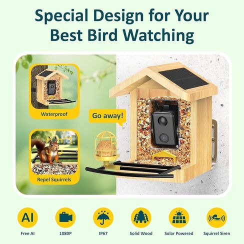Replacement Perch with Suet Ball Feeder and Water Feeder, Accessory for BL01 and BL02 Bird Feeder with Camera in Saudi Arabia