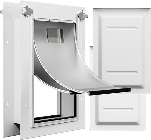 PETOUCH Dog Door for Walls with Attached Magnets, Weatherproof Pet Doors for Petite to Average Sized Dogs, Cats or Other Pets, Upgraded and Thickened, 8" × 11" Opening Flap Size, Easy Installation in Saudi Arabia