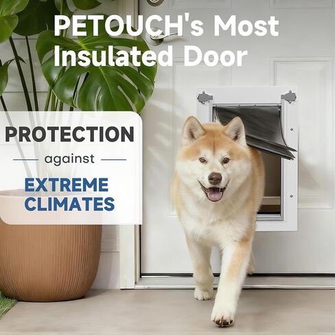 PETOUCH Dog Door for Walls with Attached Magnets, Weatherproof Pet Doors for Petite to Average Sized Dogs, Cats or Other Pets, Upgraded and Thickened, 8" × 11" Opening Flap Size, Easy Installation in Saudi Arabia