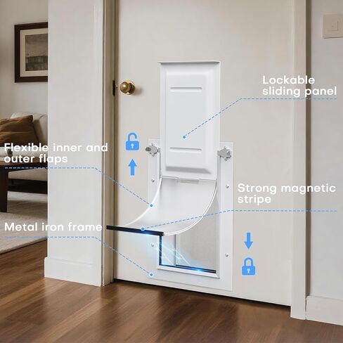PETOUCH Dog Door for Walls with Attached Magnets, Weatherproof Pet Doors for Petite to Average Sized Dogs, Cats or Other Pets, Upgraded and Thickened, 8" × 11" Opening Flap Size, Easy Installation in Saudi Arabia