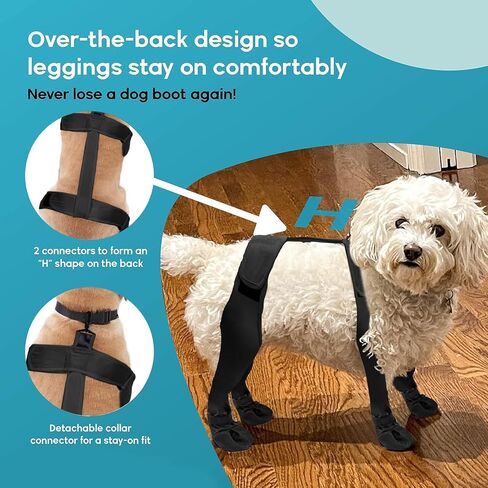 PetPhindU Dog Suspender Boots Tall Dog Boots Anti-Slip Fall Waterproof Dog Shoes Leggings Adjustable Suspender Boots Dogs Winter Snow Rain Hiking Paws Protector Dog Rain Shoes (L,Black) in Saudi Arabia