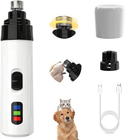 Silent Dog Nail Grinder Quiet Electric Pet Nail Trimmer File Painless Paws Grooming Tool with 2 Speed for Small Medium Large Dogs Cats Pet in Kuwait