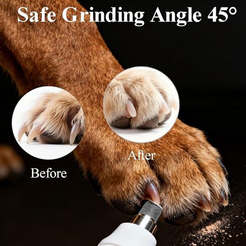 Silent Dog Nail Grinder Quiet Electric Pet Nail Trimmer File Painless Paws Grooming Tool with 2 Speed for Small Medium Large Dogs Cats Pet in Kuwait