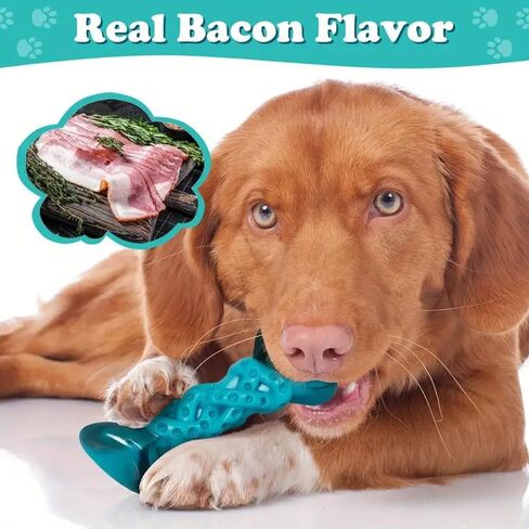 Durable Dog Toy for Aggressive Chewers,Dog toys for aggressive chewers,indestructible dog toy,dog chew toys,Tough Nylon Chew Toy for Large Breeds,Bacon Scented,Supports Dental Care and Reduces Boredom in Saudi Arabia