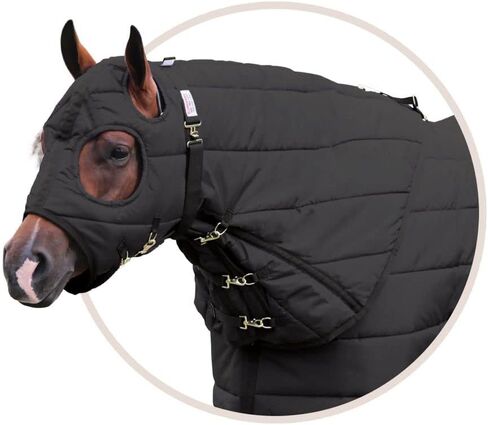 Dura-Nylon Original Horse Stable Blanket Hood | Size Large | Color Black | All Winter Warmth | Matches Dura-Nylon Stable Blankets | Abrasion Resistant | Adjustable & Easy Maintenance in Saudi Arabia