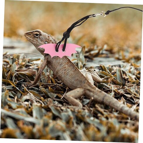 GANAZONO Adjustable Small Reptile Harness Leash for Bearded Dragons Rose-Colored Lizard Walking Leash Outdoor Pet Supply with Comfortable Fit and Secure Escape Prevention in Kuwait