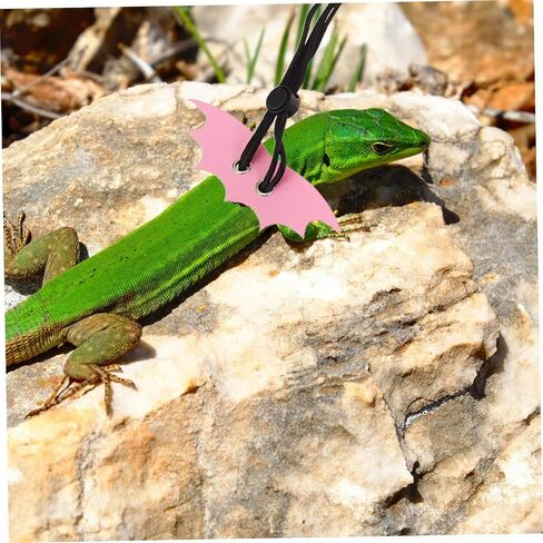 GANAZONO Adjustable Small Reptile Harness Leash for Bearded Dragons Rose-Colored Lizard Walking Leash Outdoor Pet Supply with Comfortable Fit and Secure Escape Prevention in Kuwait
