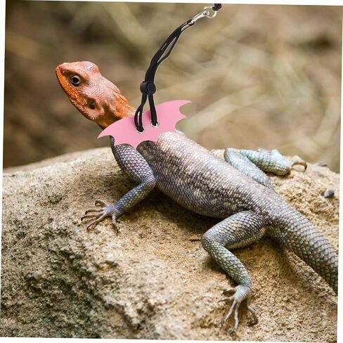 GANAZONO Adjustable Small Reptile Harness Leash for Bearded Dragons Rose-Colored Lizard Walking Leash Outdoor Pet Supply with Comfortable Fit and Secure Escape Prevention in Kuwait