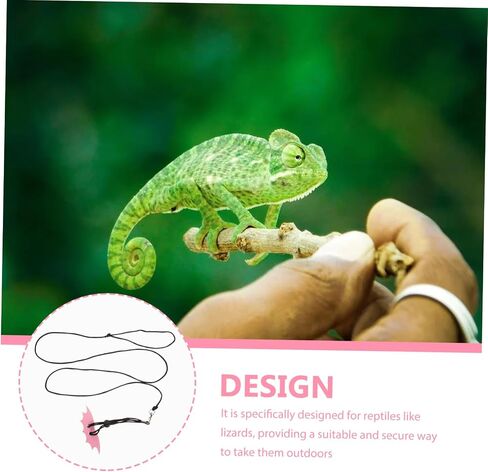 GANAZONO Adjustable Small Reptile Harness Leash for Bearded Dragons Rose-Colored Lizard Walking Leash Outdoor Pet Supply with Comfortable Fit and Secure Escape Prevention in Kuwait
