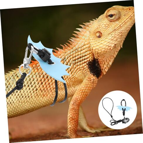 NUOBESTY Adjustable Lizard Harness Leash for Small Reptiles Portable Outdoor Walking Leash with Comfortable Rope for Bearded Dragon Leopard Gecko and Other Pets in Saudi Arabia