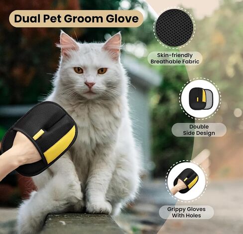 Pet Hair Removal Gloves for Cats & Dogs– Newly Upgraded Electrostatic Pet Hair Glove– Lint Removal Gloves for Sofa, Couch, Car Seat & Clothes– Magic Brush Pet Hair Remover– Catch Glove for Fur in Saudi Arabia