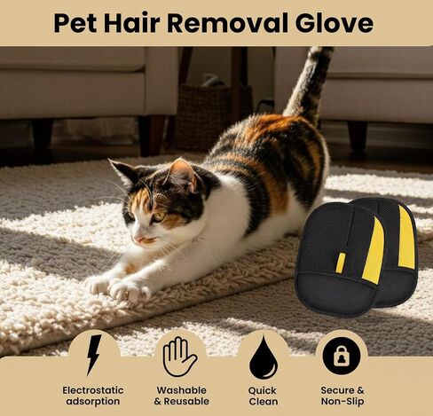 Pet Hair Removal Gloves for Cats & Dogs– Newly Upgraded Electrostatic Pet Hair Glove– Lint Removal Gloves for Sofa, Couch, Car Seat & Clothes– Magic Brush Pet Hair Remover– Catch Glove for Fur in Saudi Arabia