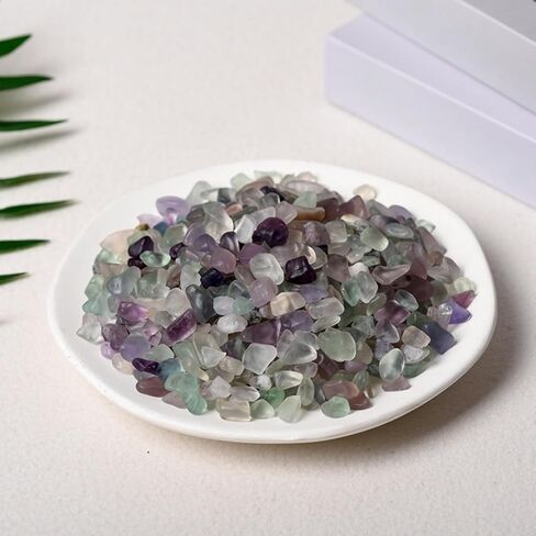100g Fluorite Aquarium Gravel - Faux Tumbled Healing Crystal Chips | Bulk Gemstones for Fountain, Vase Filler, Planters, Fish Tank | Decorative Crushed Stones for Reiki Energy Balancing in Saudi Arabia