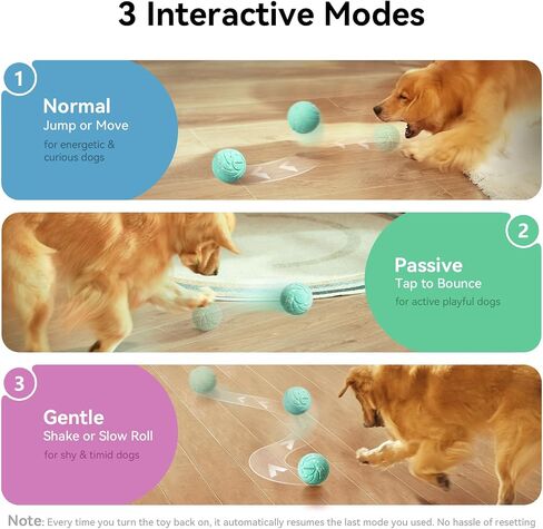 by Cheerble Smart Interactive Dog Toys, Wicked Ball AIR, 3 Interactive Modes, Automatic Moving, Bouncing, and Rotating, E-TPU Material, IPX7 Waterproof for Medium and Large Dogs in Saudi Arabia