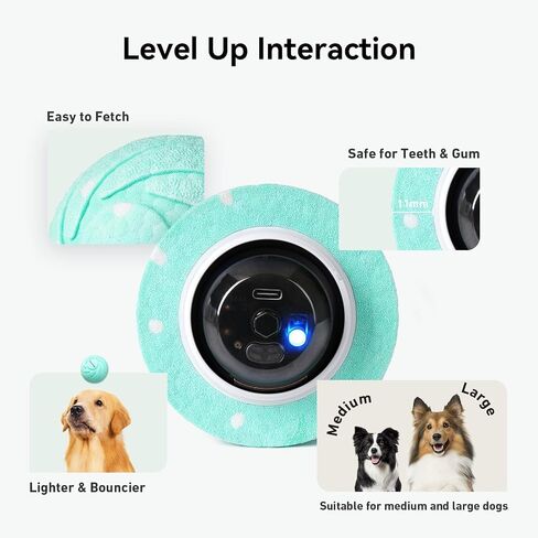 by Cheerble Smart Interactive Dog Toys, Wicked Ball AIR, 3 Interactive Modes, Automatic Moving, Bouncing, and Rotating, E-TPU Material, IPX7 Waterproof for Medium and Large Dogs in Saudi Arabia