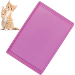 Pet Food Mat Waterproof Rubber for Replacement Tray Dog Crate Cages Crates Avoid Water or Spilling Out Dishwasher Safe Pink 28.7" LX17.7 WX1.2 H in Saudi Arabia