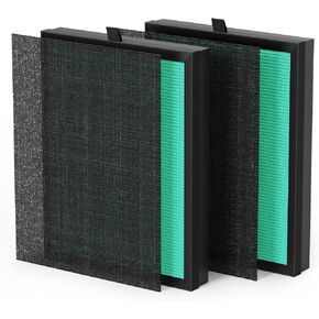 DH-JHD08 Air Filter Replacement 4-in-1 True HEPA Filter for Pollen, Pet Dander, Hair, Smell, Dust - Pet Dander Version (Green), 2 Pack in Saudi Arabia