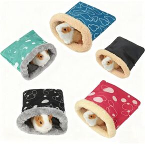 حقيبة نوم الهامستر، سرير شتوي ناعم دافئ، قطيفة صغيرة لعش الحيوانات الأليفة، كيس مخبأ، كيس للقنفذ، خنزير غينيا، السنجاب، الحيوانات الصغيرة (لون عشوائي) in Kuwait